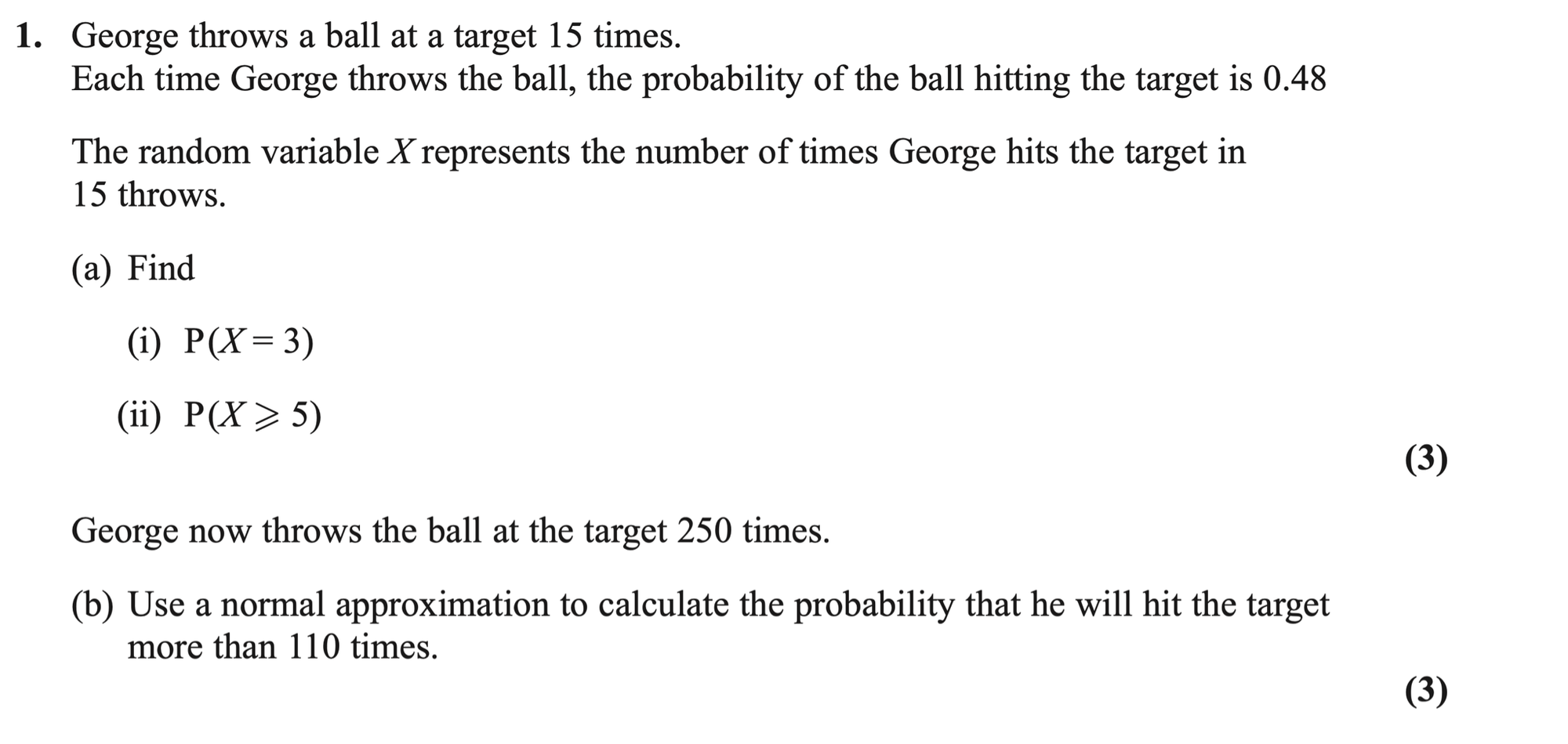 Q1 - Edexcel A-Level Maths Paper 3 June 2022