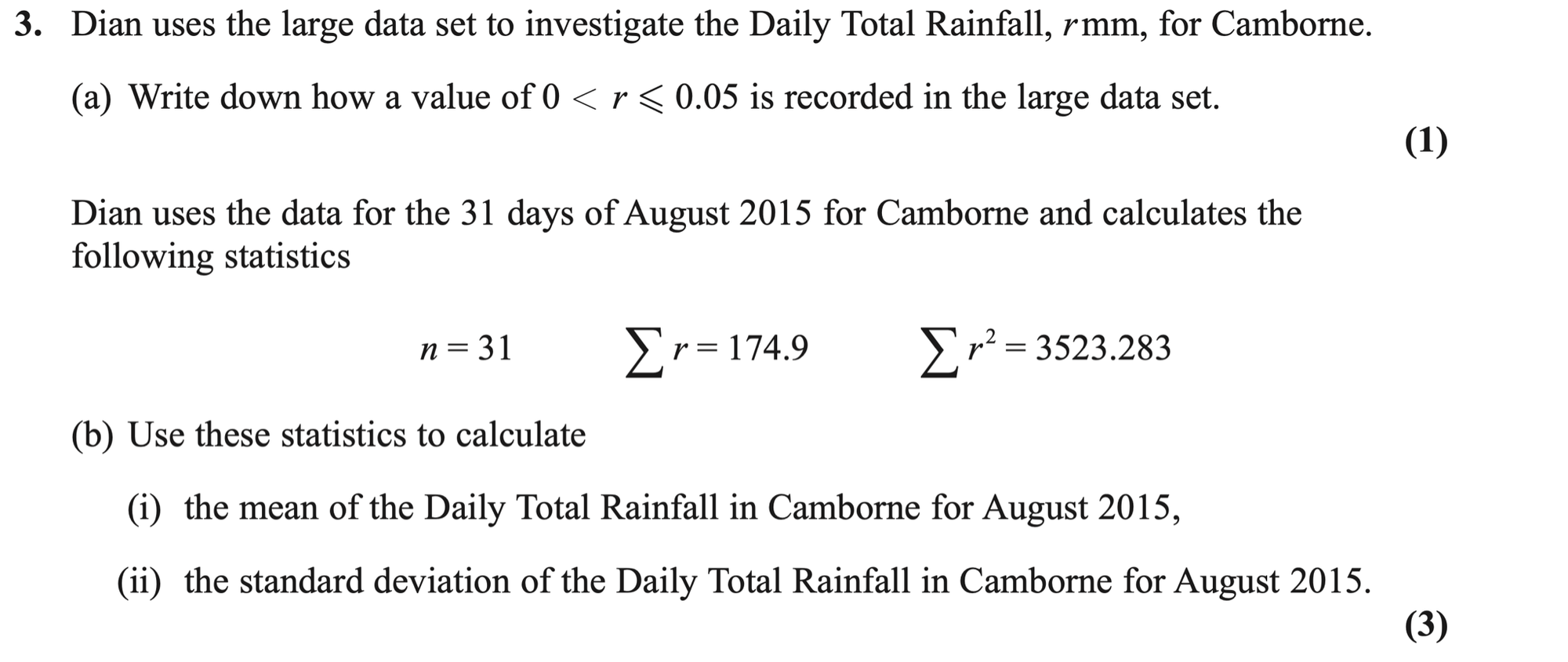 Q3 - Edexcel A-Level Maths Paper 3 June 2022