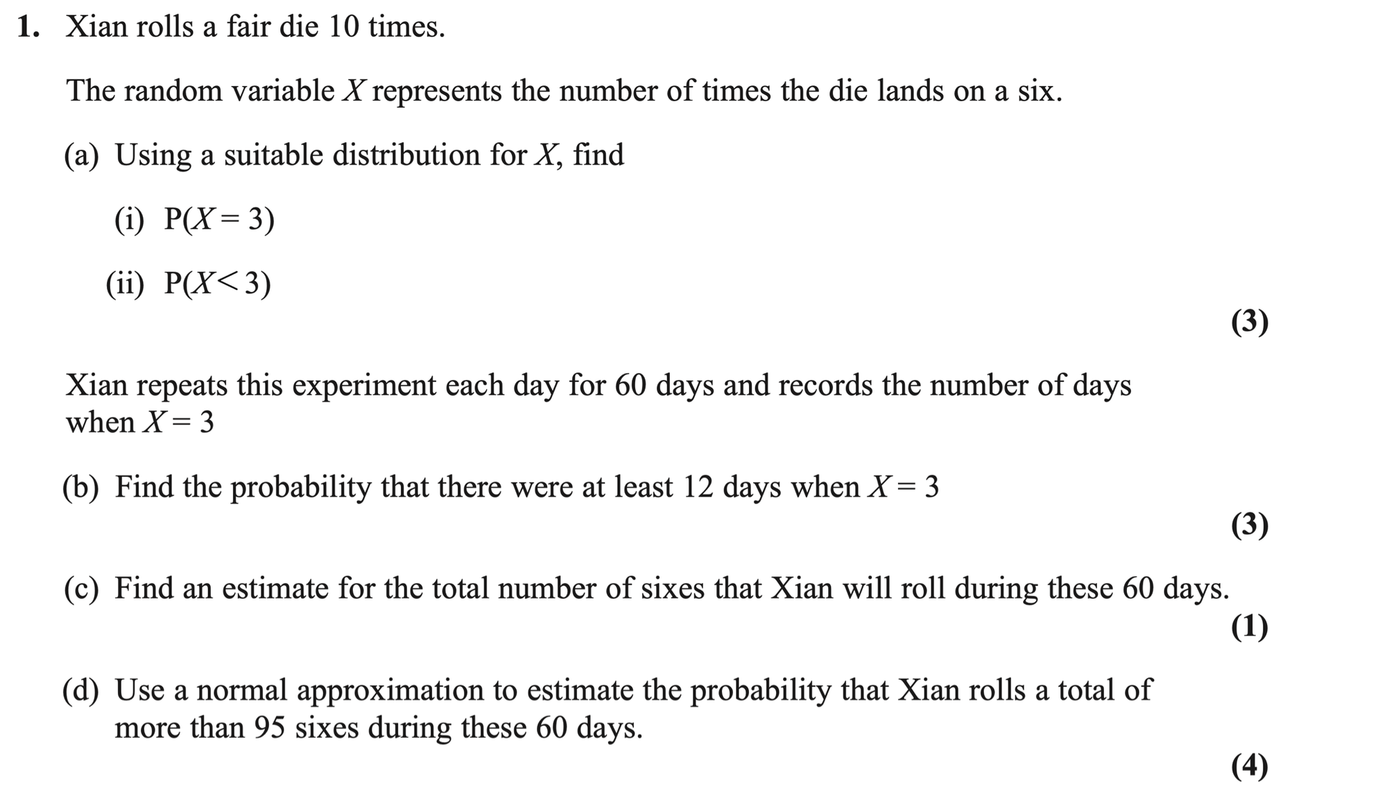 Q1 - Edexcel A-Level Maths Paper 3 June 2024