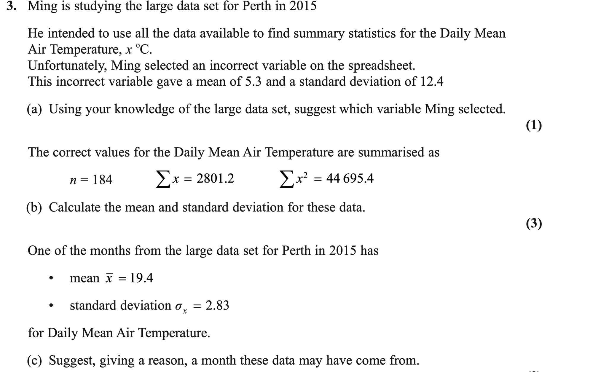 Q3 - Edexcel A-Level Maths Paper 3 June 2024