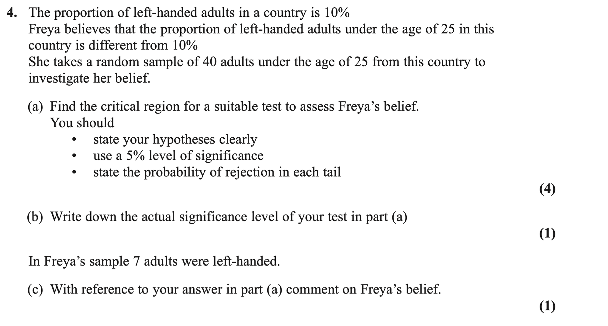 Q4 - Edexcel A-Level Maths Paper 3 June 2024