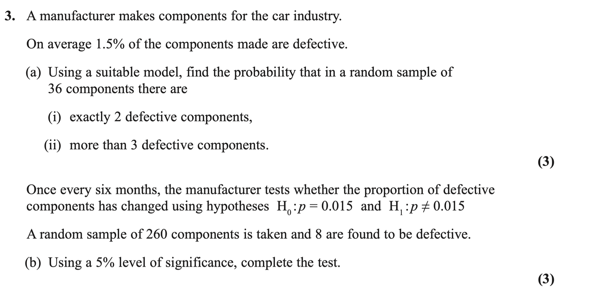 Q3 - Edexcel A-Level Maths Paper 3 June 2025