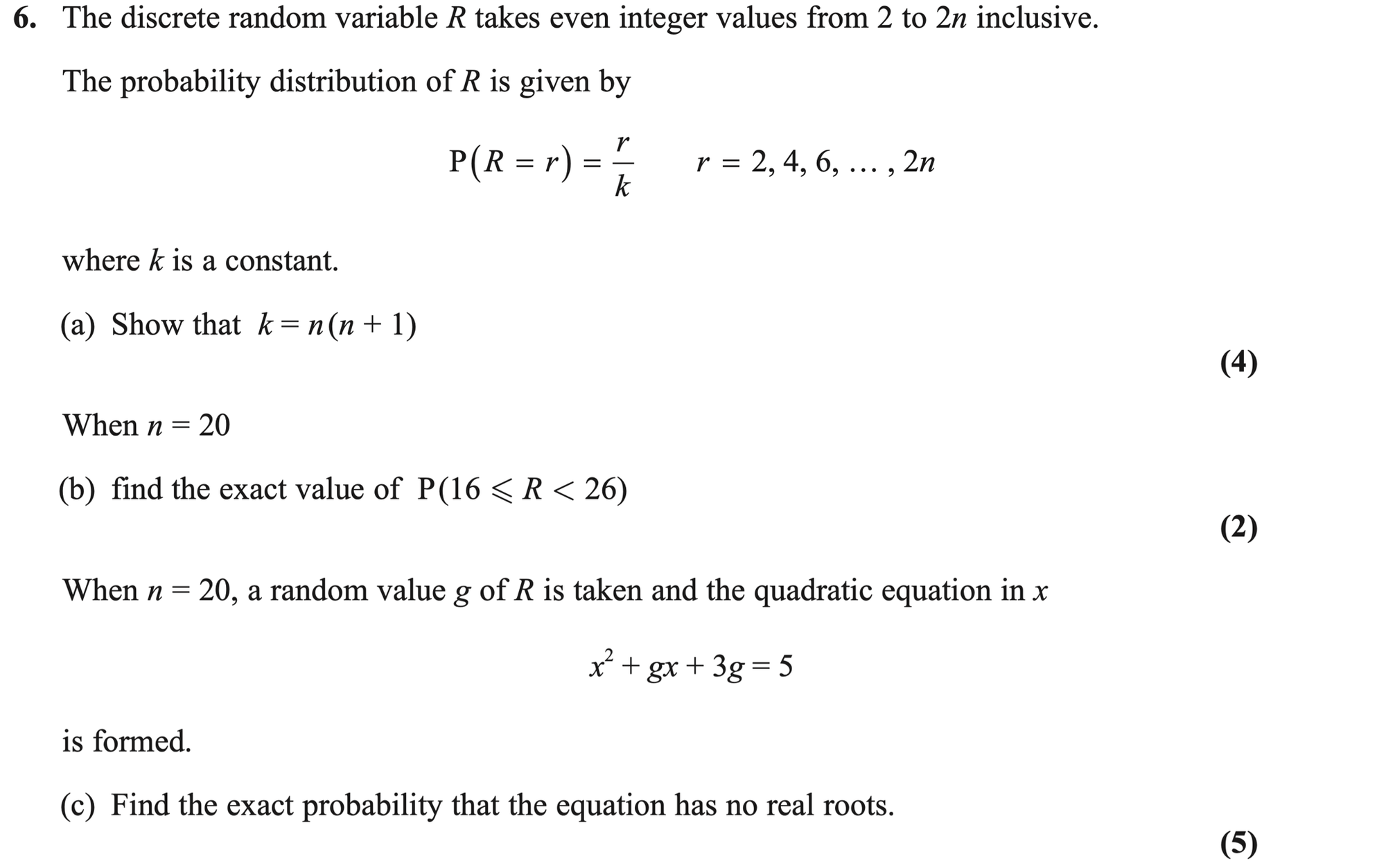 Q6 - Edexcel A-Level Maths Paper 3 June 2025