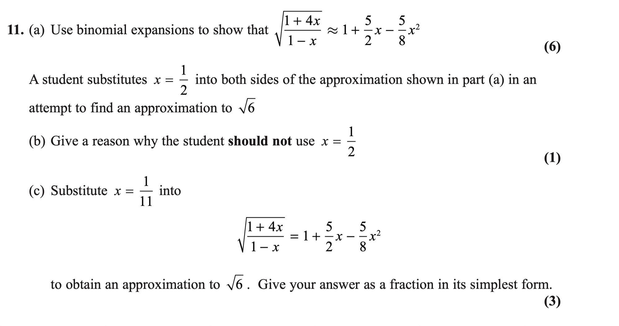 Q11 - Edexcel A-Level Maths Paper 1 June 2018