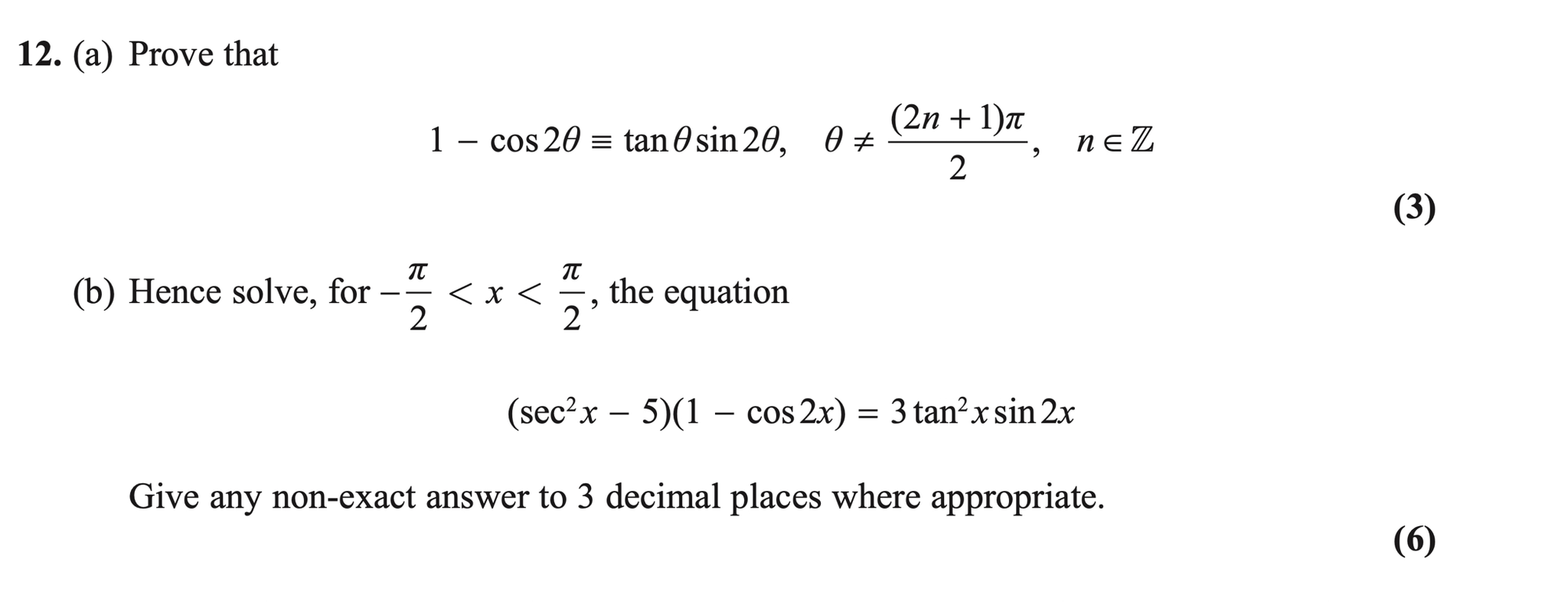 Q12 - Edexcel A-Level Maths Paper 2 June 2018