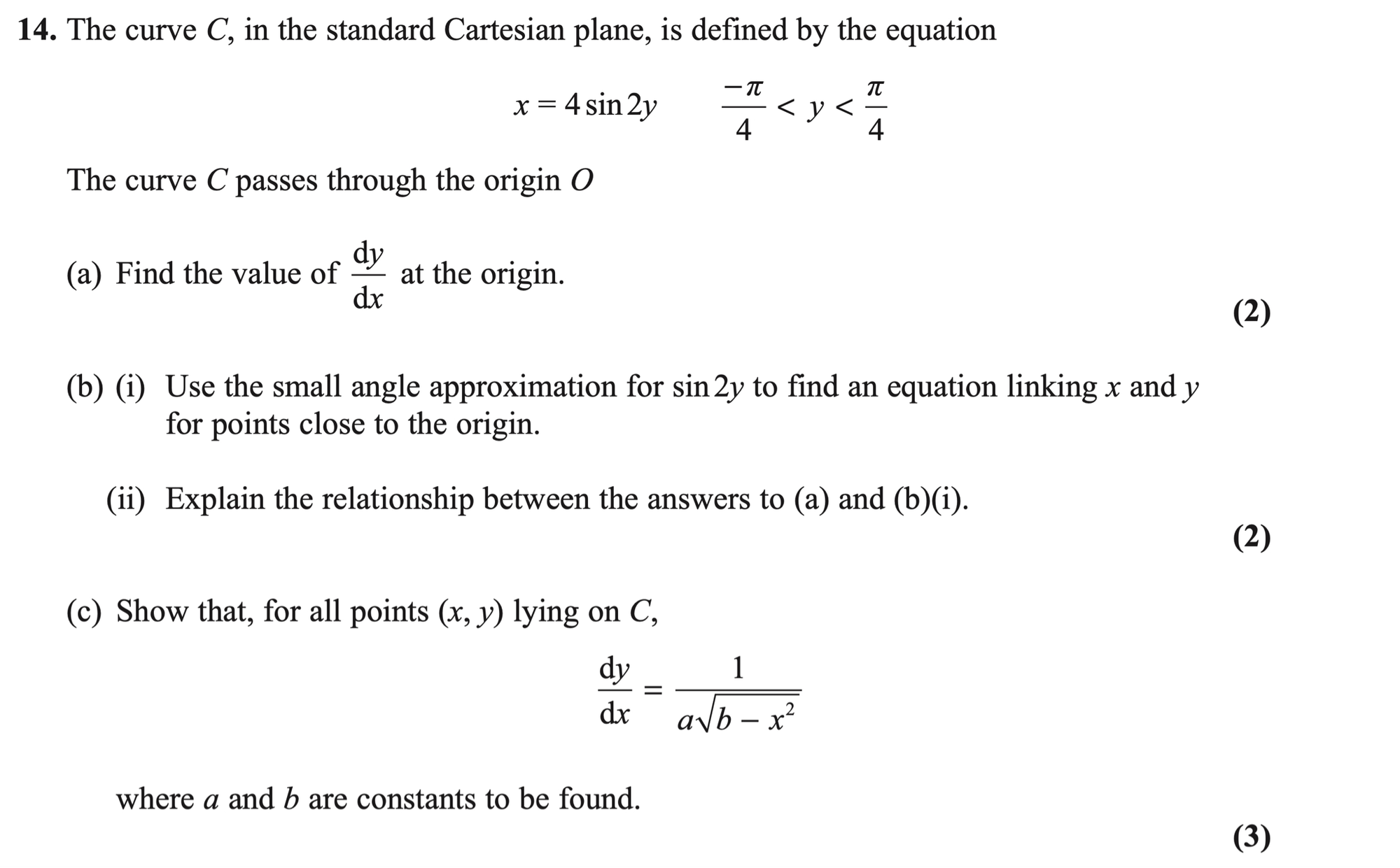 Q14 - Edexcel A-Level Maths Paper 1 June 2019