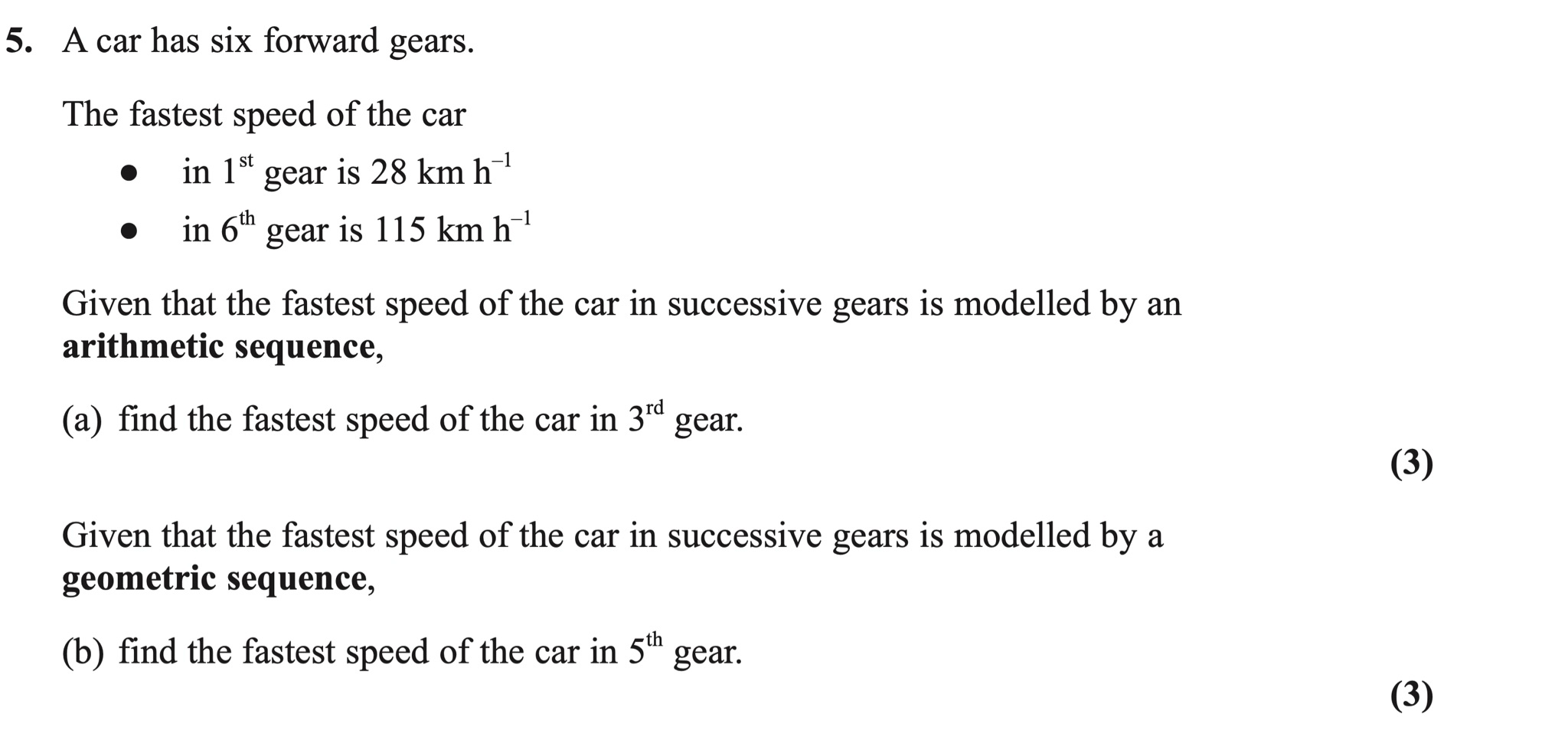 Q5 - Edexcel A-Level Maths Paper 1 June 2020