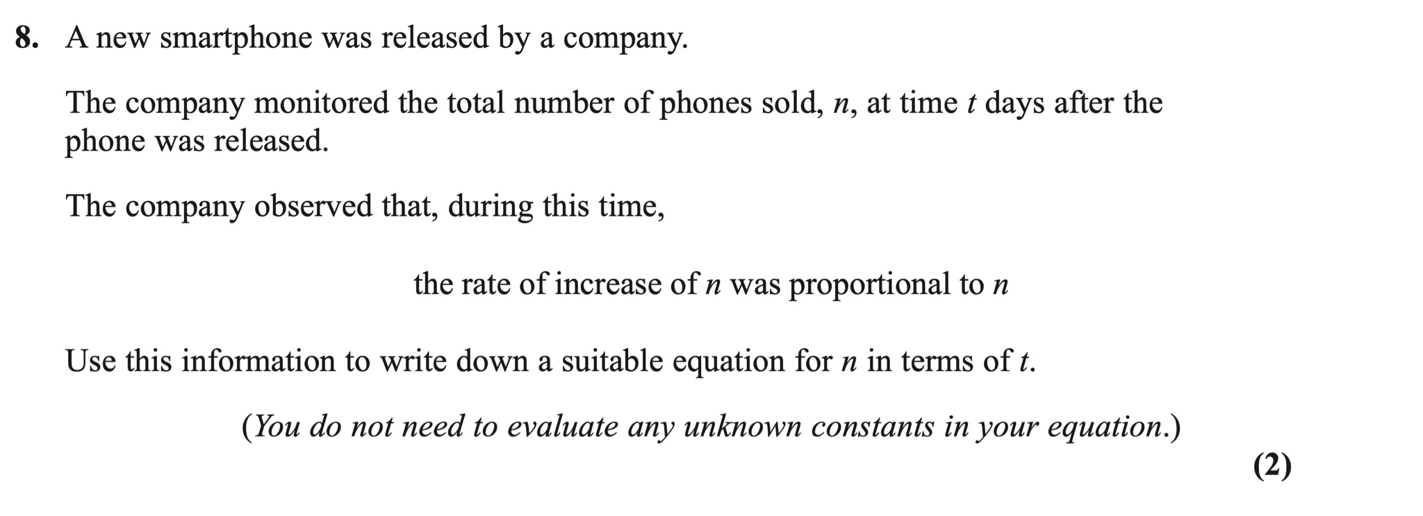 Q8 - Edexcel A-Level Maths Paper 1 June 2020