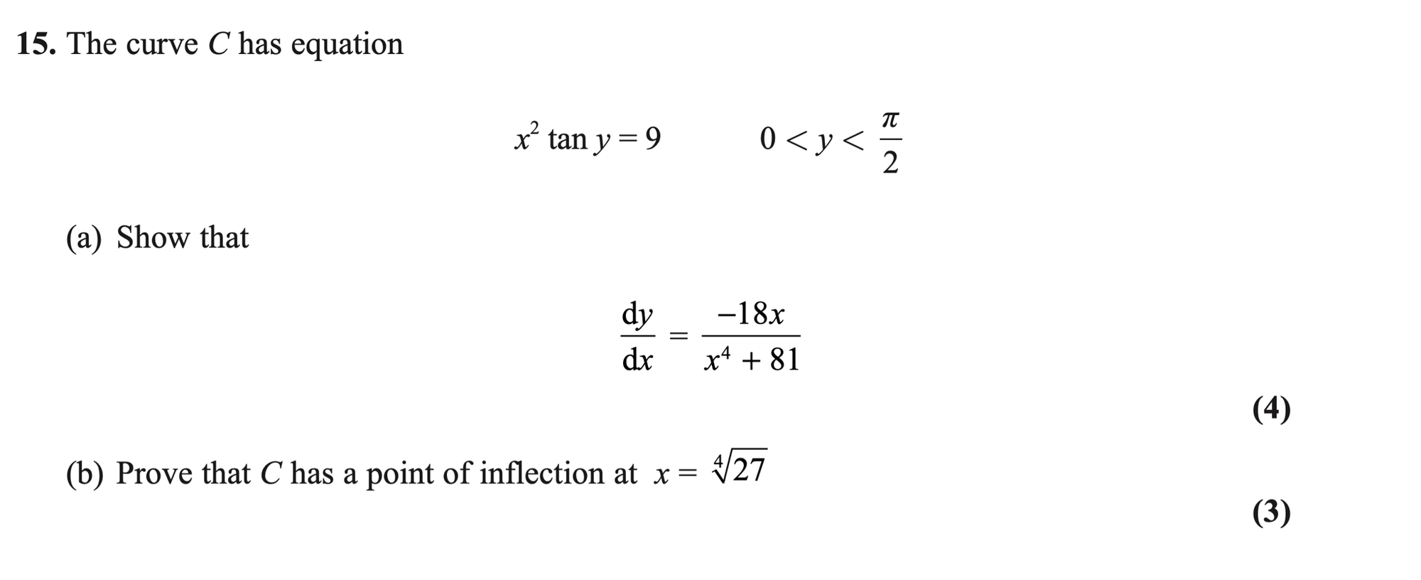 Q15 - Edexcel A-Level Maths Paper 1 June 2020
