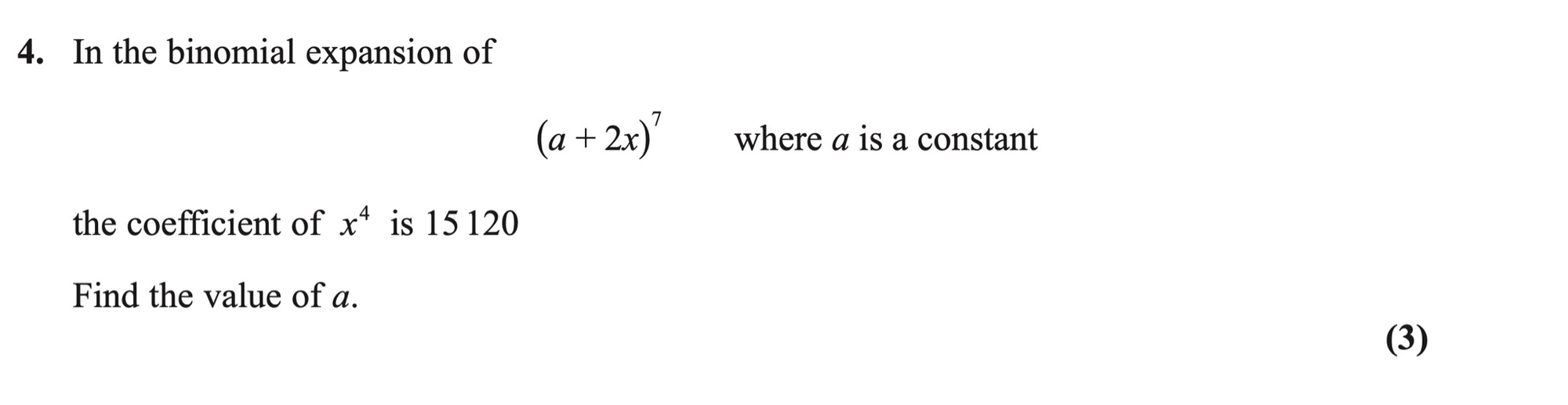 Q4 - Edexcel A-Level Maths Paper 2 June 2020