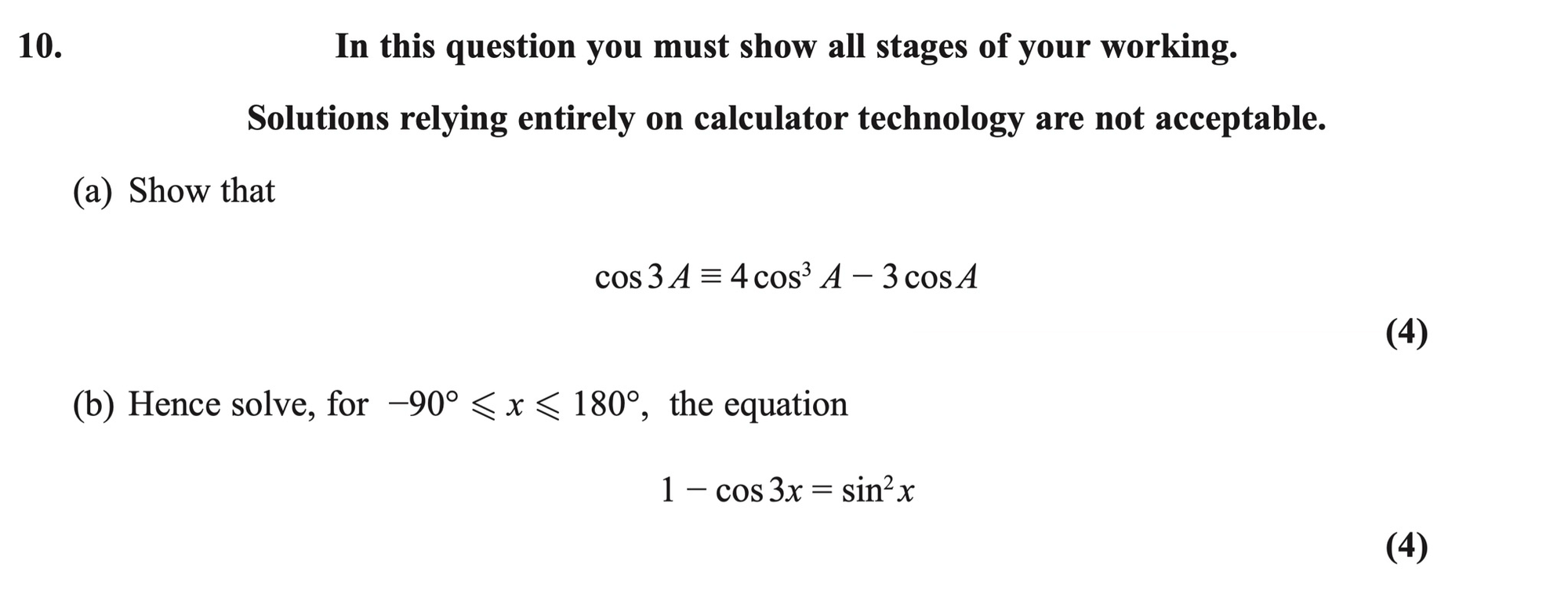 Q10 - Edexcel A-Level Maths Paper 2 June 2020