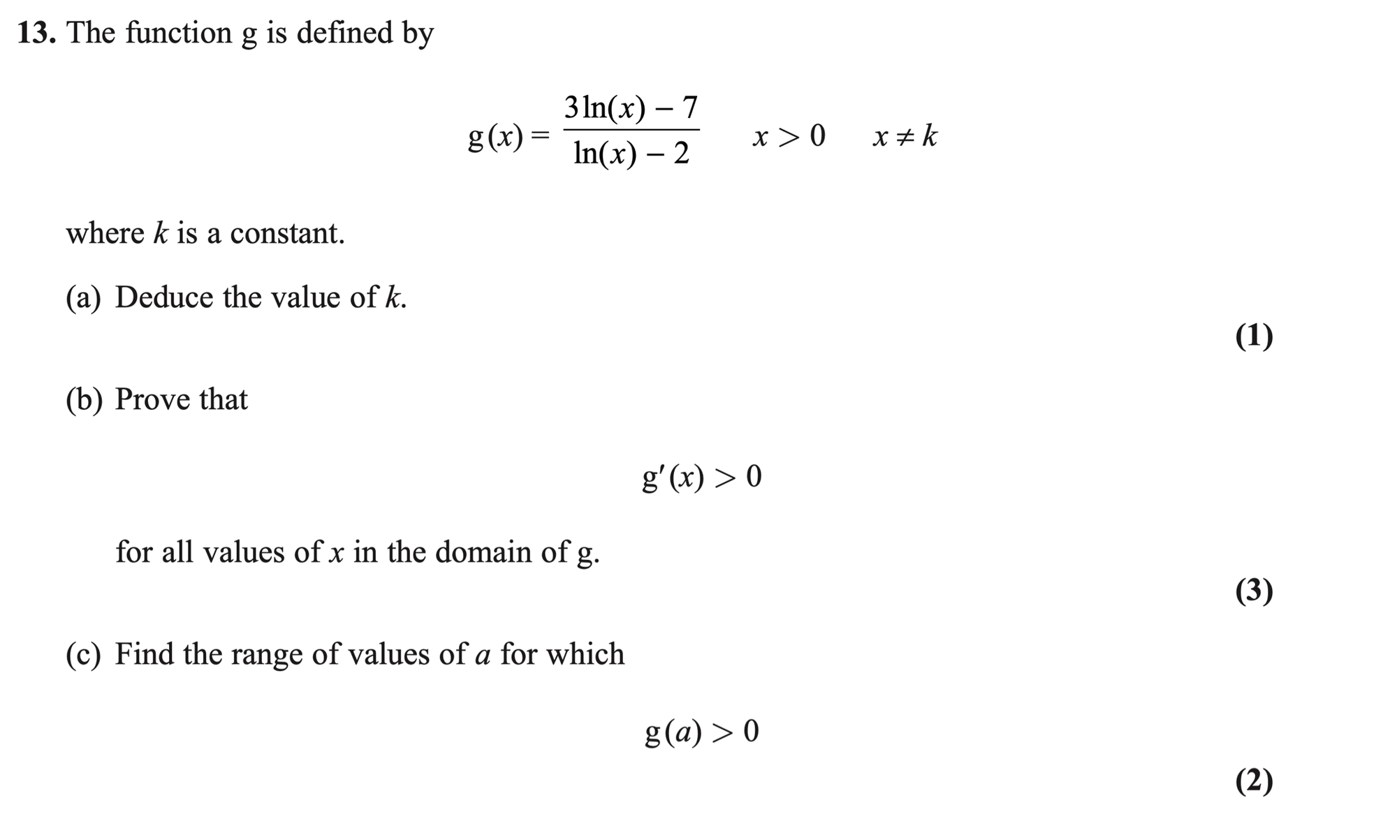 Q13 - Edexcel A-Level Maths Paper 2 June 2020
