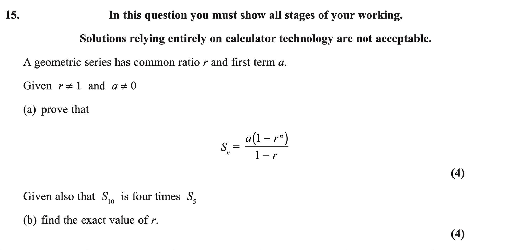 Q15 - Edexcel A-Level Maths Paper 2 June 2020
