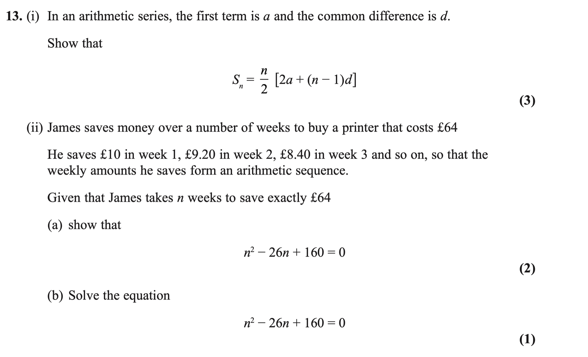 Q13 - Edexcel A-Level Maths Paper 1 June 2022