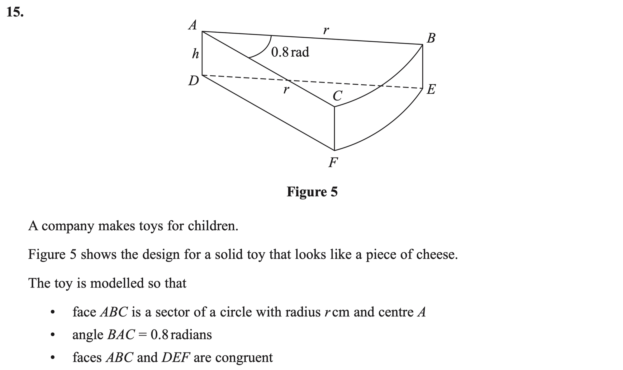 Q15 - Edexcel A-Level Maths Paper 1 June 2022