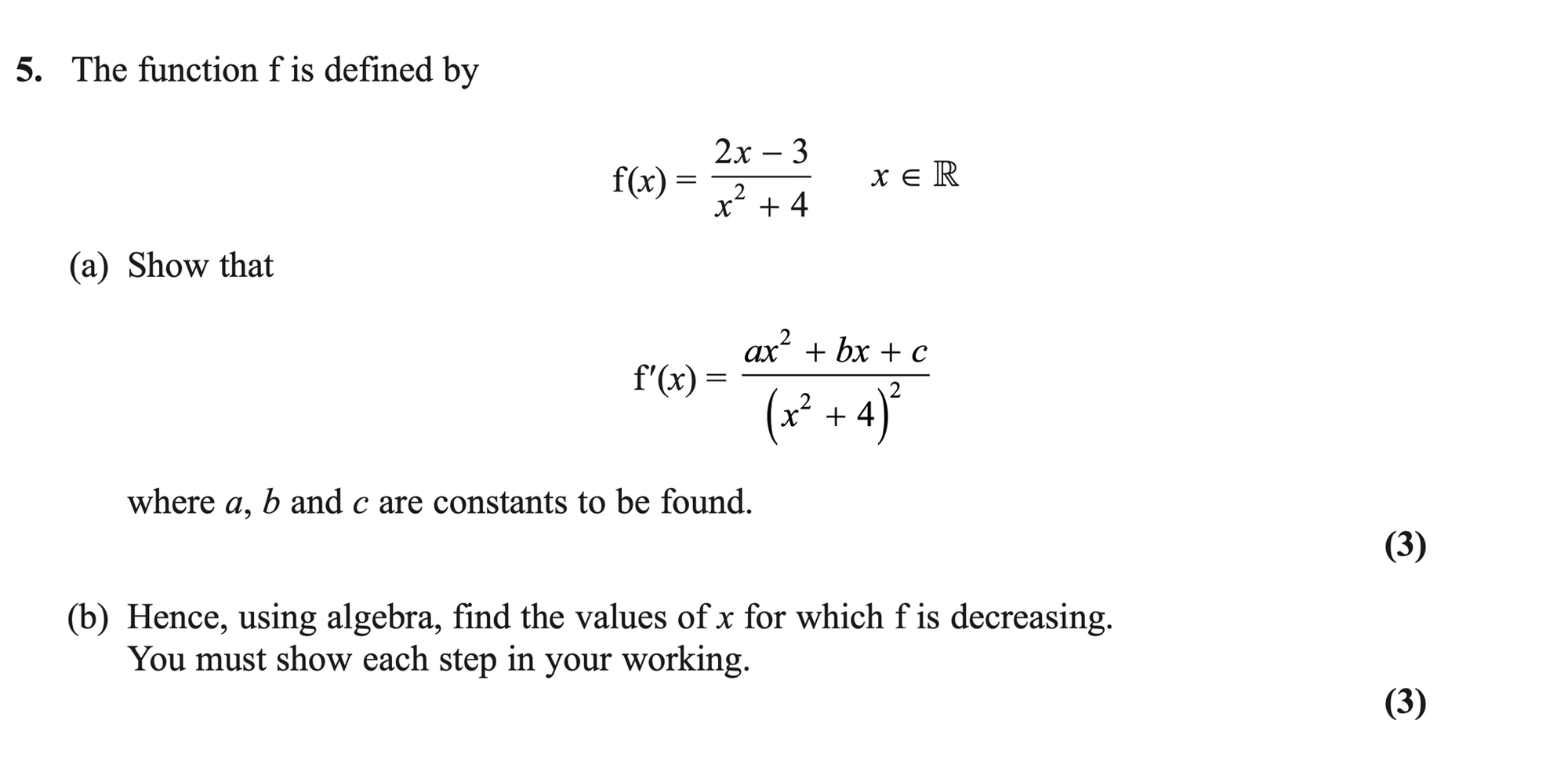Q5 - Edexcel A-Level Maths Paper 1 June 2024