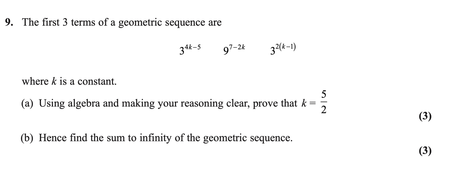Q9 - Edexcel A-Level Maths Paper 1 June 2024
