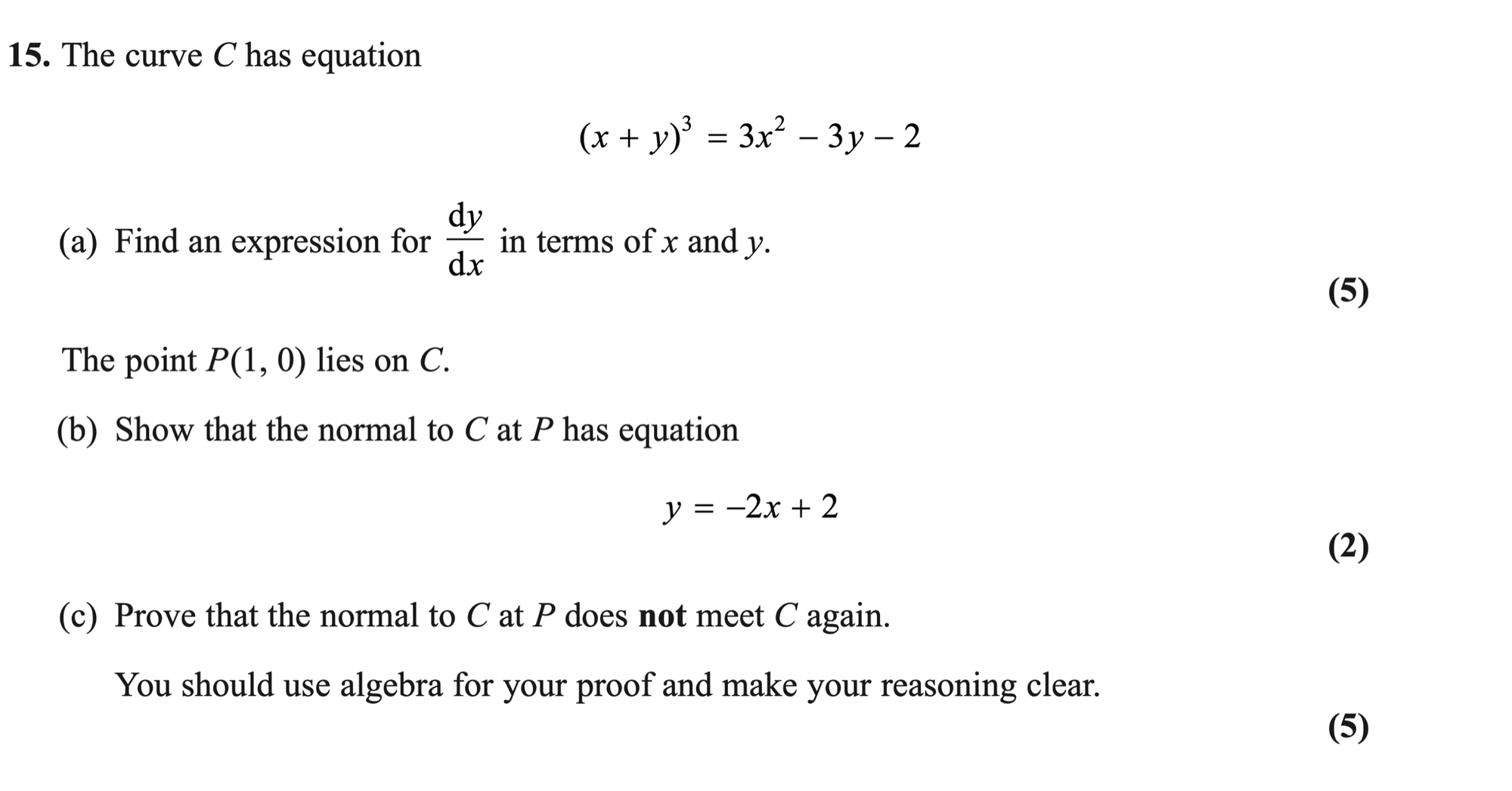 Q15 - Edexcel A-Level Maths Paper 2 June 2024