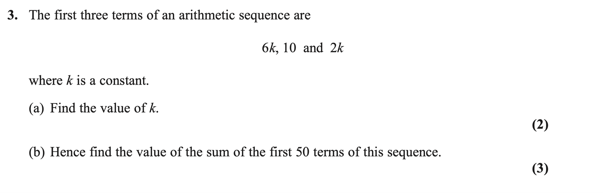 Q3 - Edexcel A-Level Maths Paper 1 June 2025