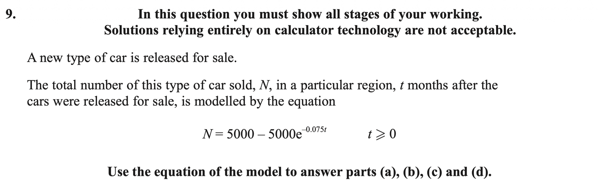 Q9 - Edexcel A-Level Maths Paper 2 June 2025