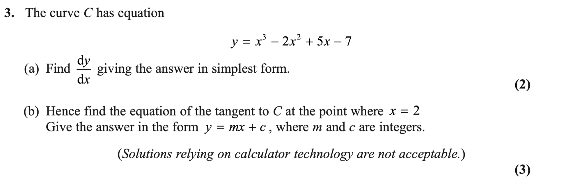 Q3 - Edexcel A-Level Maths Paper 1 June 2026