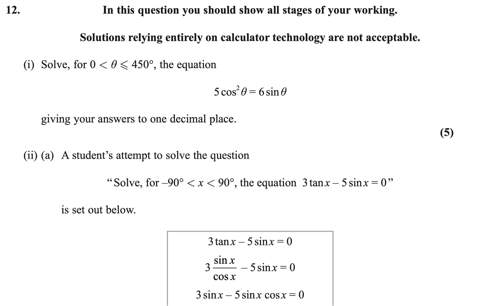 Q12 - Edexcel AS-Level Maths Paper 1 June 2021