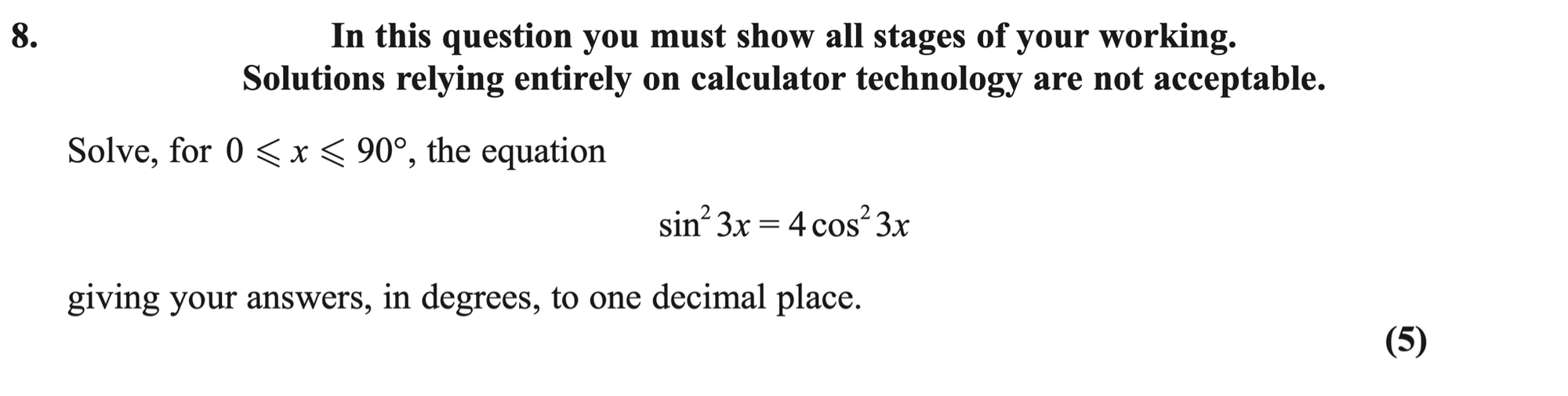 Q8 - Edexcel AS-Level Maths Paper 1 June 2025