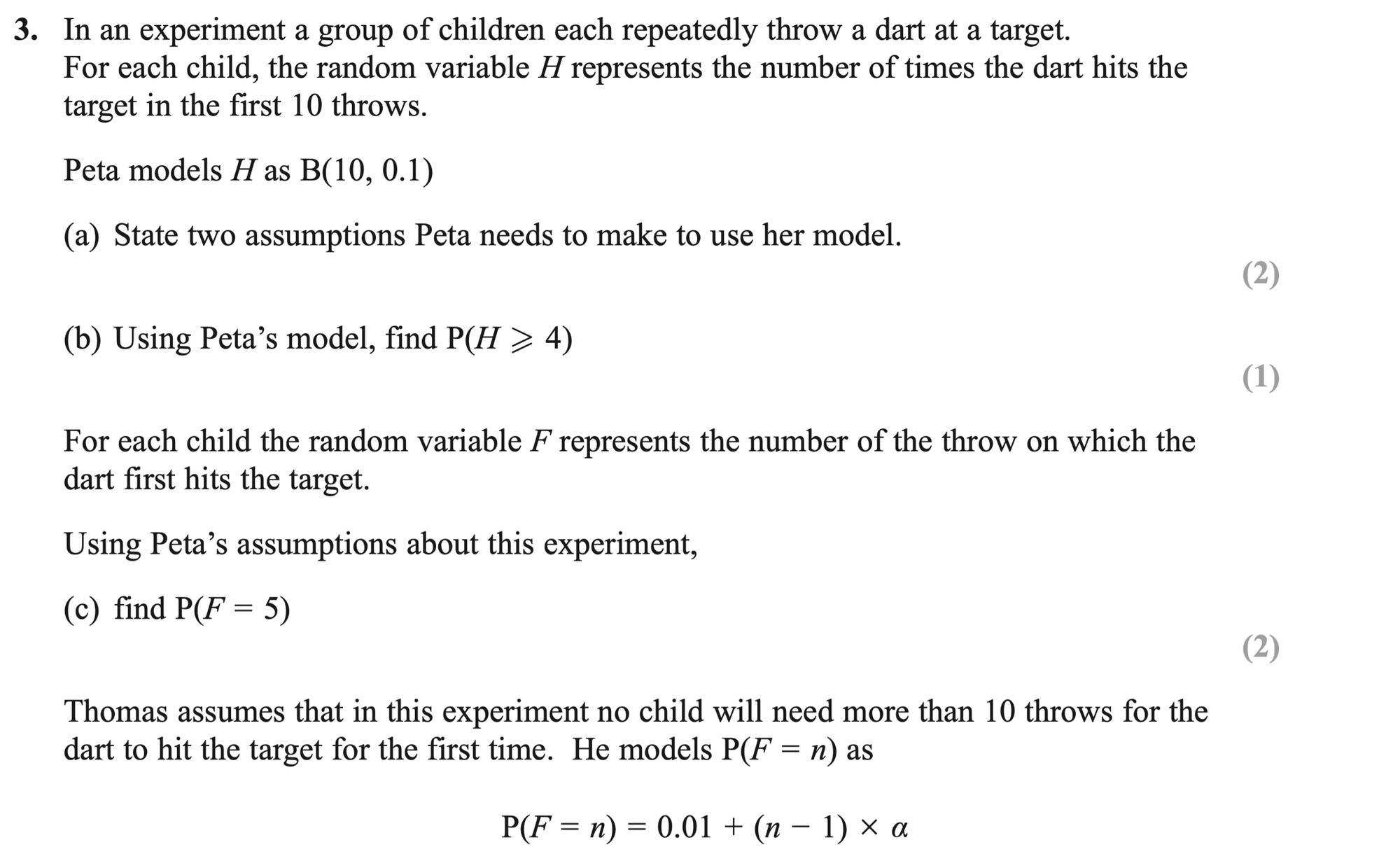 Q3 - Edexcel A-Level Maths Paper 3 June 2018