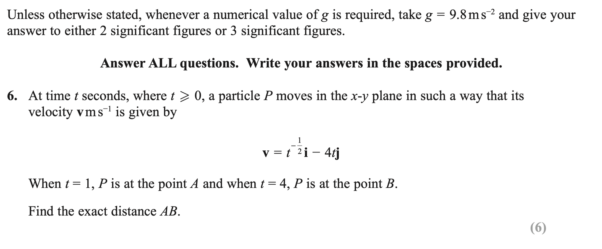 Q6 - Edexcel A-Level Maths Paper 3 June 2018