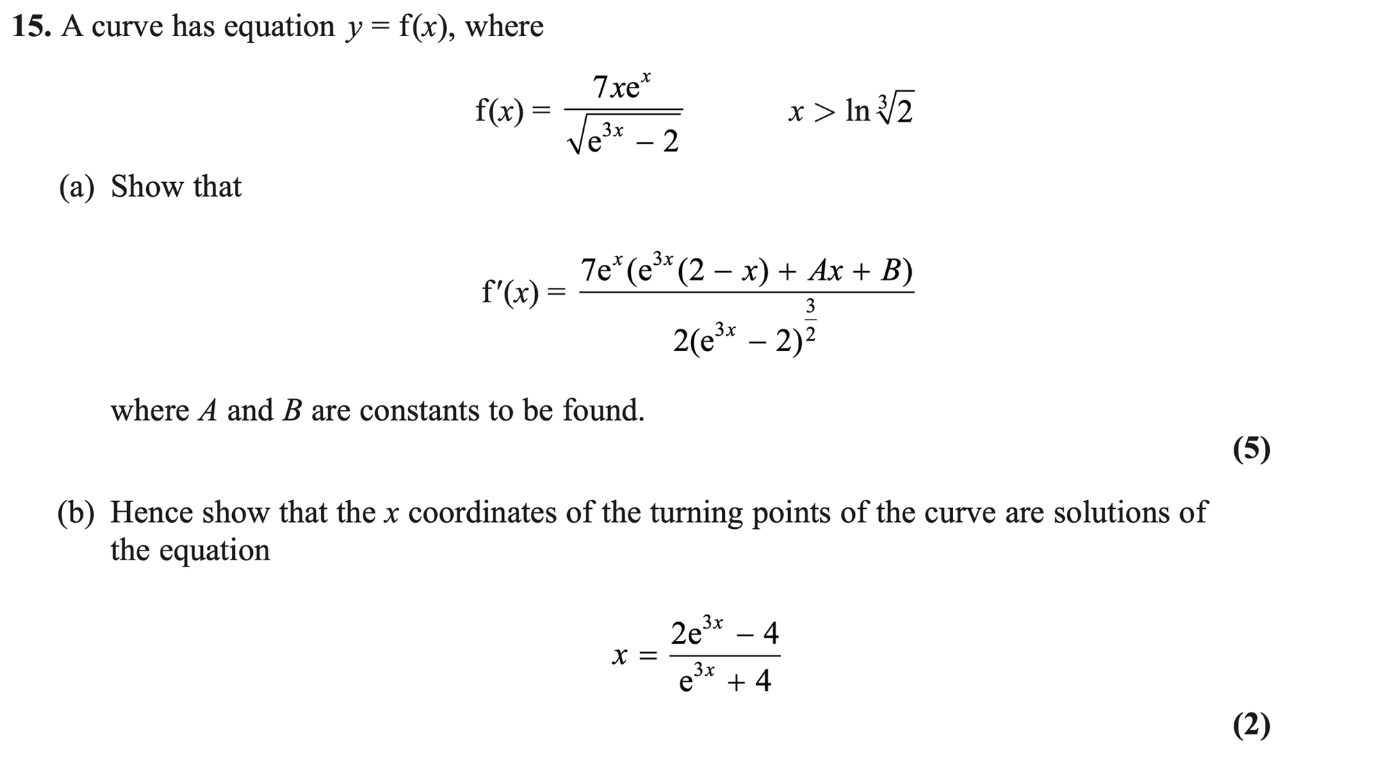 Q15 - Edexcel A-Level Maths Paper 1 June 2023