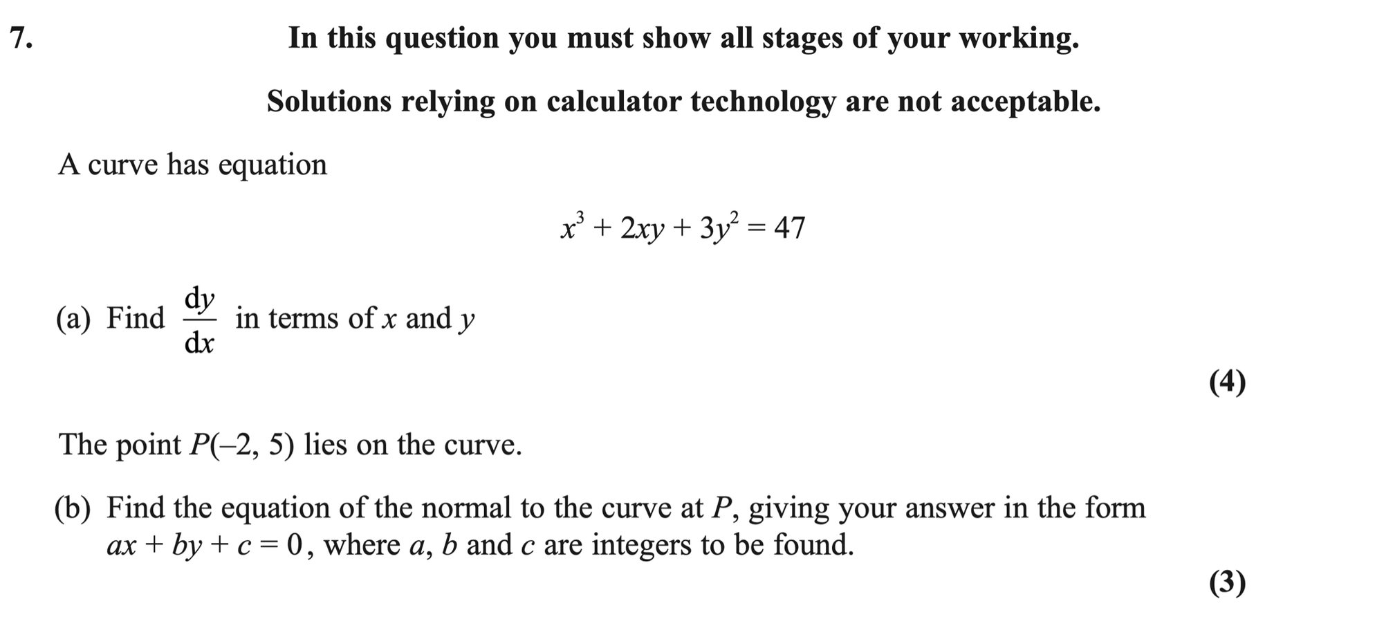 Q7 - Edexcel A-Level Maths Paper 2 June 2023