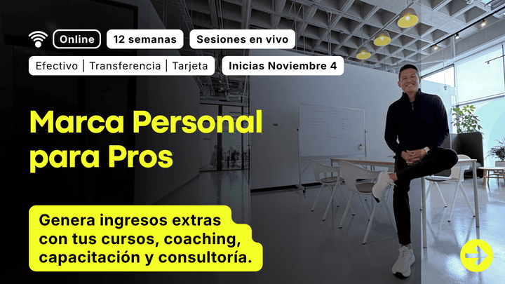 Genera ingresos extras con tus cursos, coaching, capacitación y consultoría.