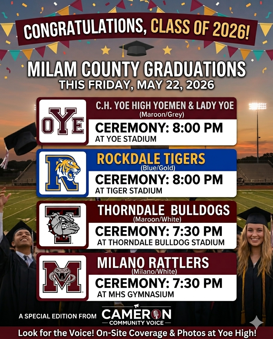 Hats Off to the Future: Milam County Celebrates the Class of 2026!