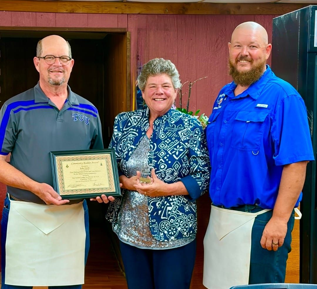 San Andres Masonic Lodge Honors Julie Sulak with Prestigious Community Builder Award