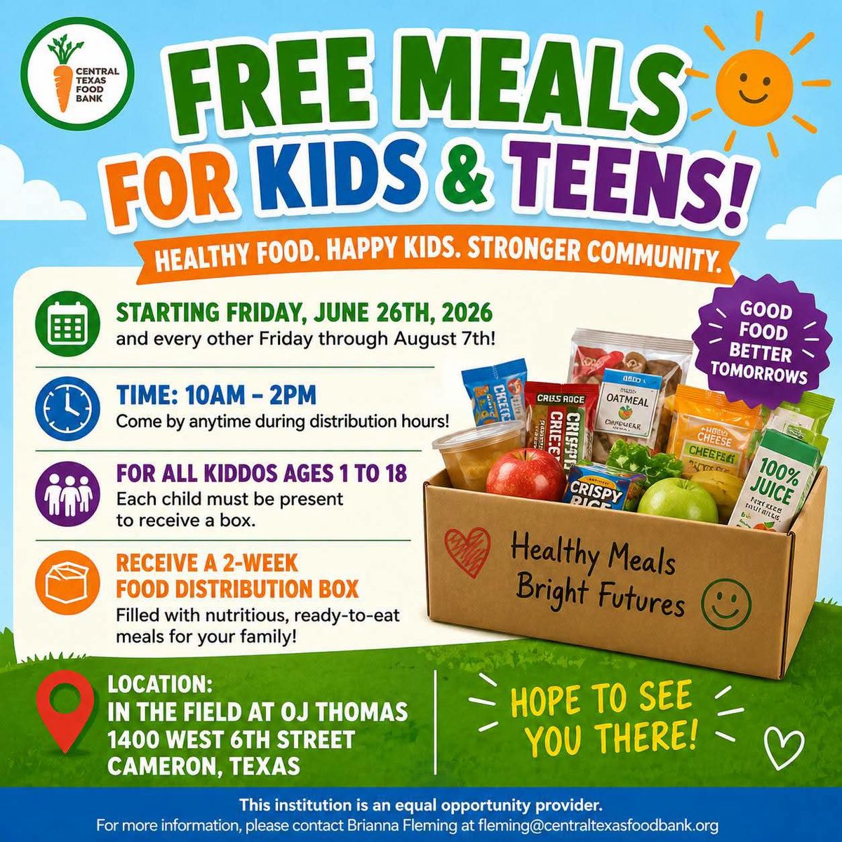 Free Summer Food Box Program Launches for Cameron Youth