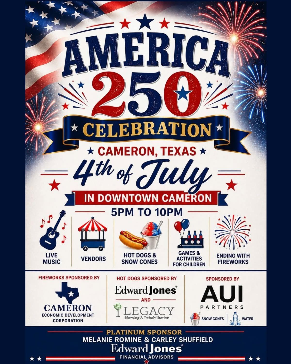 Celebrate 250 Years of American Independence in Downtown Cameron!