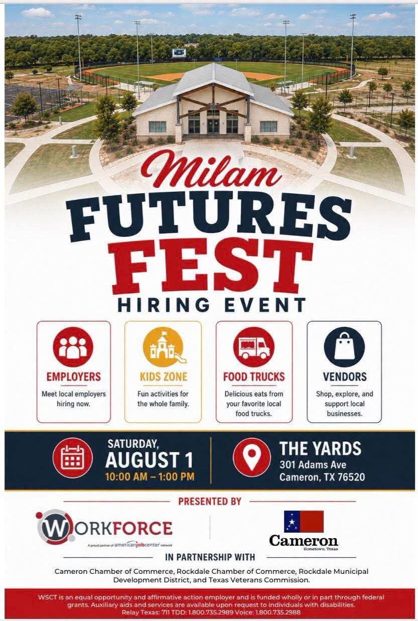 Milam Futures Fest Connects Job Seekers with 18 Local Employers This Saturday