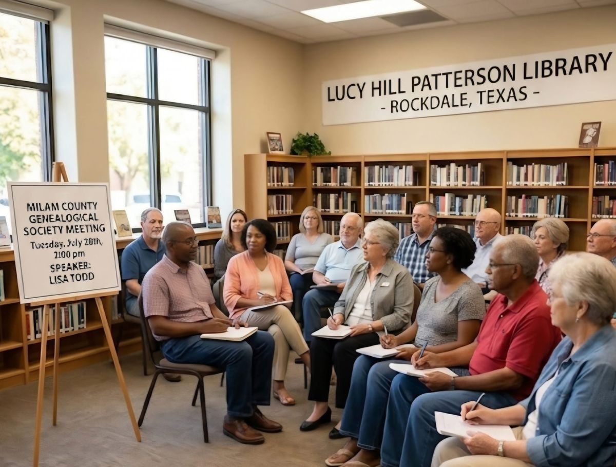 Milam County Genealogical Society to Host July Meeting in Rockdale