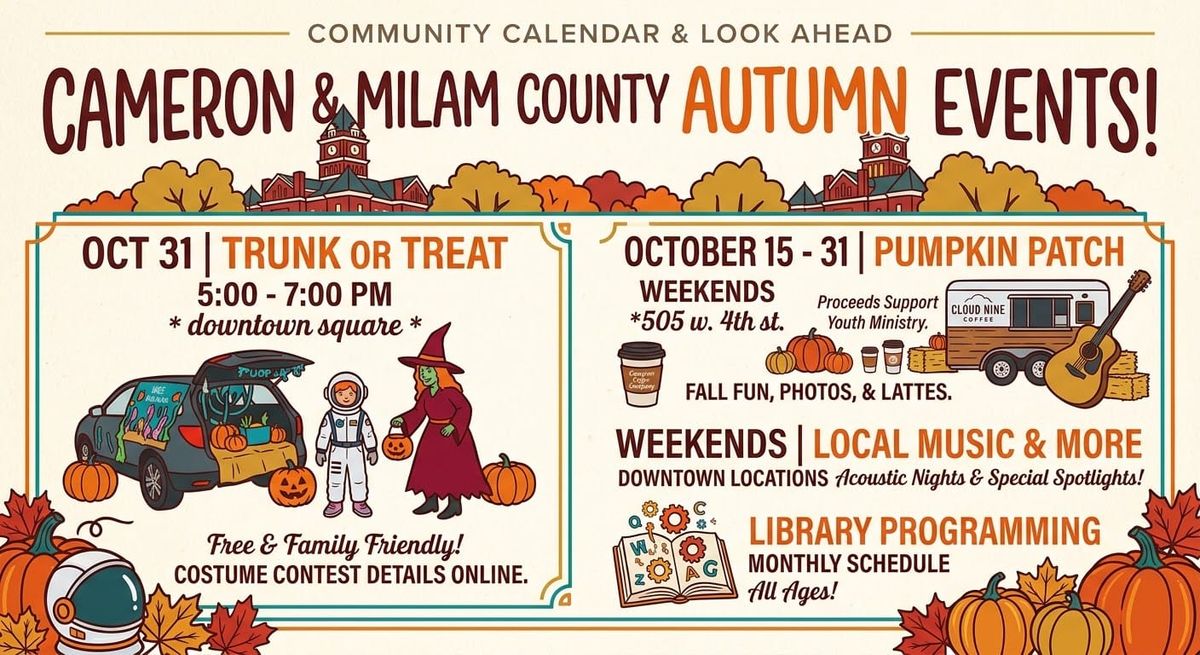 Autumn Takes Center Stage: What’s Happening Around Cameron and Milam County