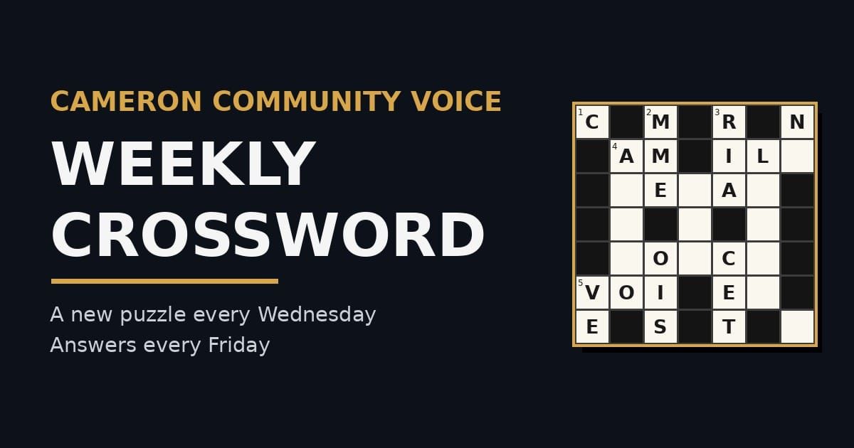 The Voice Crossword — Week Three: Fall in Milam County