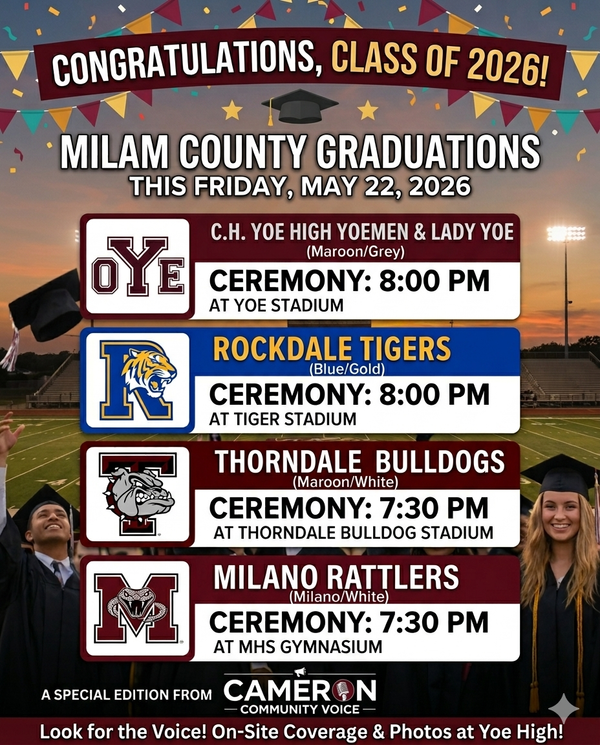 Hats Off to the Future: Milam County Celebrates the Class of 2026!