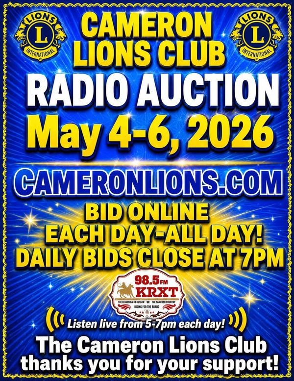 Community Spirit Hits the Airwaves: The 62nd Cameron Lions Club Radio Auction Begins Today