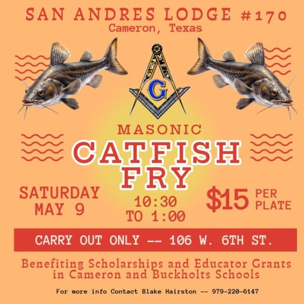 Cameron Masons Set to Host Annual Catfish Fry for Local Education