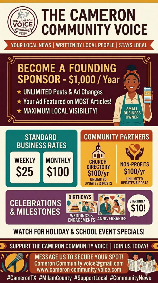 Amplify Your Voice: Why Advertising with The Cameron Community Voice is the Best Move for Your Business