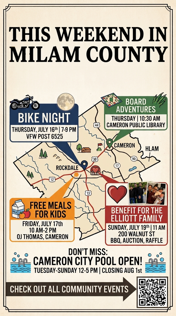 Community First: Action-Packed Weekend Awaits Milam County Residents