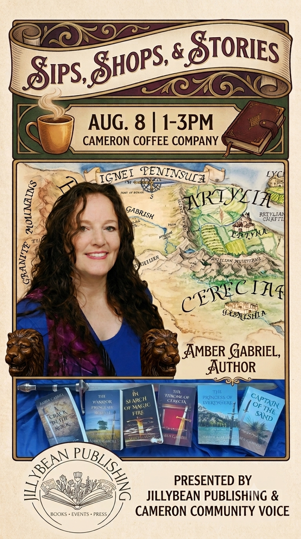 Local Fantasy Author Amber Gabriel Headlining 'Sips, Shops, & Stories' at Cameron Coffee Company
