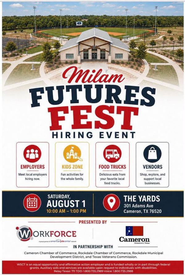 Milam Futures Fest Connects Job Seekers with 18 Local Employers This Saturday