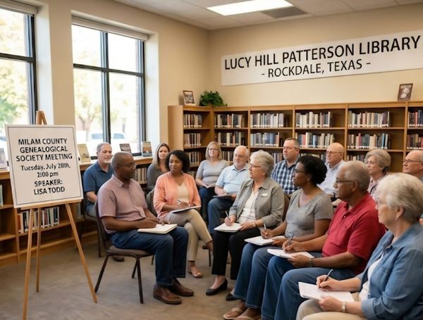 Milam County Genealogical Society to Host July Meeting in Rockdale