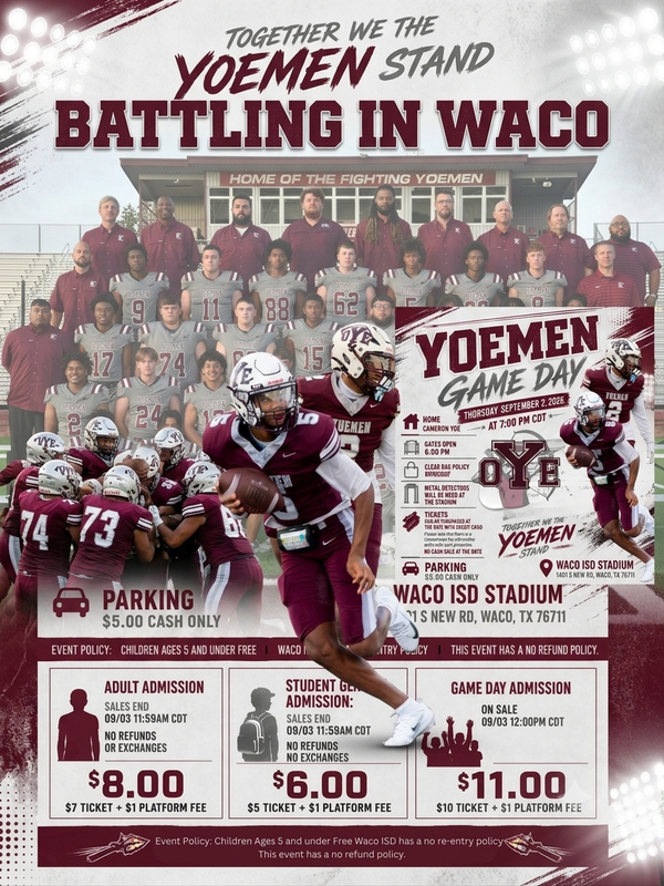 Yoemen Gearing Up for Thursday Night Clash in Waco: Schedule Changes, Game Day Protocols, and Community Spirit
