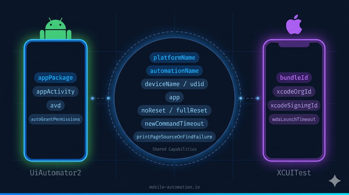 Appium Capabilities Explained: The Most Important Ones for UiAutomator2 and XCUITest